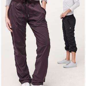 Black nylon flared yoga pants